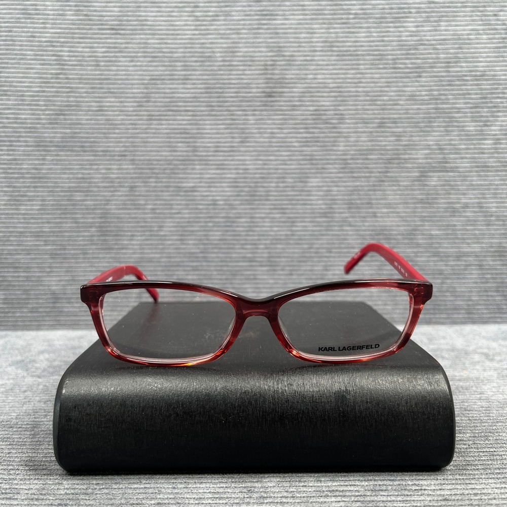 Karl Lagerfeld KL775 Red Gradient Rectangular Y2k Eyeglasses Frames 53-15-135